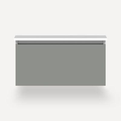 robern VM30H2D21F27N Cartesian Vanity, 30" x 15" x 21", Matte Gray, Full Drawer, No Night Light