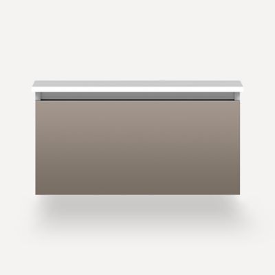 robern VM30H2D21P12S Cartesian Vanity, 30" x 15" x 21", Satin Bronze, Plumbing Drawer, Selectable Night Light, 2700K/4000K Temperature (Warm/Cool Light)
