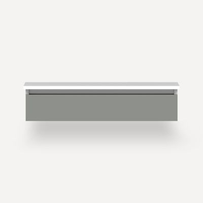 robern VM36H1D21F27S Cartesian Vanity, 36" x 7-1/2" x 21", Matte Gray, Full Drawer, Selectable Night Light, 2700K/4000K Temperature (Warm/Cool Light)
