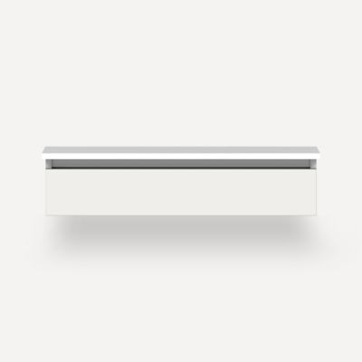 robern VM36H1D21P19N Cartesian Vanity, 36" x 7-1/2" x 21", Satin White, Plumbing Drawer, No Night Light