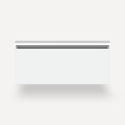 robern VM36H2D21F26N Cartesian Vanity, 36" x 15" x 21", Matte White, Full Drawer, No Night Light