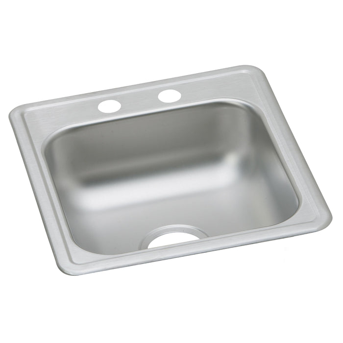 Dayton Dayton Stainless Steel 17" x 21-1/4" x 6-1/2" 2-Hole Single Bowl Drop-in Bar Sink