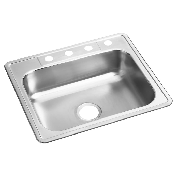 Dayton Dayton Stainless Steel 25" x 21-1/4" x 6-9/16" 4-Hole Single Bowl Drop-in Sink