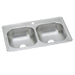Dayton Dayton Stainless Steel 33" x 22" x 7-1/16" 1-Hole Equal Double Bowl Drop-in Sink