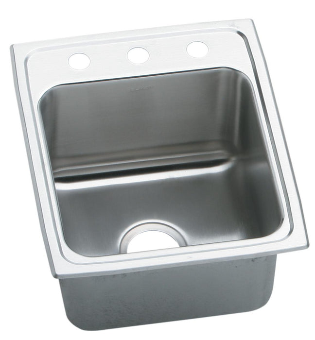 Elkay Lustertone Classic Stainless Steel 17" x 22" x 10-1/8" 1-Hole Single Bowl Drop-in Sink with Quick-clip