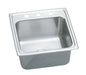 Elkay Lustertone Classic Stainless Steel 19-1/2" x 19" x 10-1/8" 2-Hole Single Bowl Drop-in Laundry Sink with Quick-clip