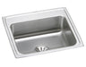Elkay Lustertone Classic Stainless Steel 22" x 19-1/2" x 10-1/8" 0-Hole Single Bowl Drop-in Sink with Perfect Drain®