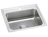 Elkay Lustertone Classic Stainless Steel 22" x 19-1/2" x 10-1/8" 1-Hole Single Bowl Drop-in Sink with Perfect Drain®