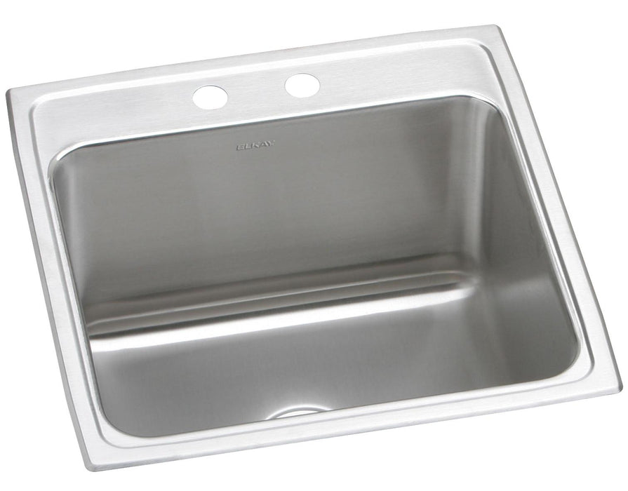 Elkay Lustertone Classic Stainless Steel 22" x 22" x 12-1/8" 2-Hole Single Bowl Drop-in Sink