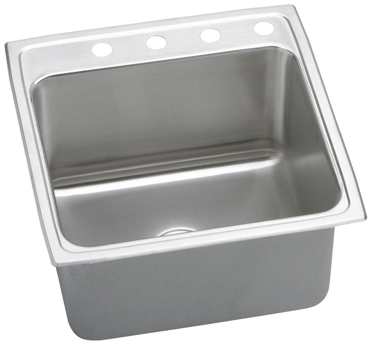 Elkay Lustertone Classic Stainless Steel 22" x 22" x 12-1/8" 3-Hole Single Bowl Drop-in Sink with Quick-clip