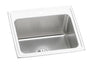 Elkay Lustertone Classic Stainless Steel 25" x 22" x 10-3/8" 1-Hole Single Bowl Drop-in Sink with Perfect Drain®