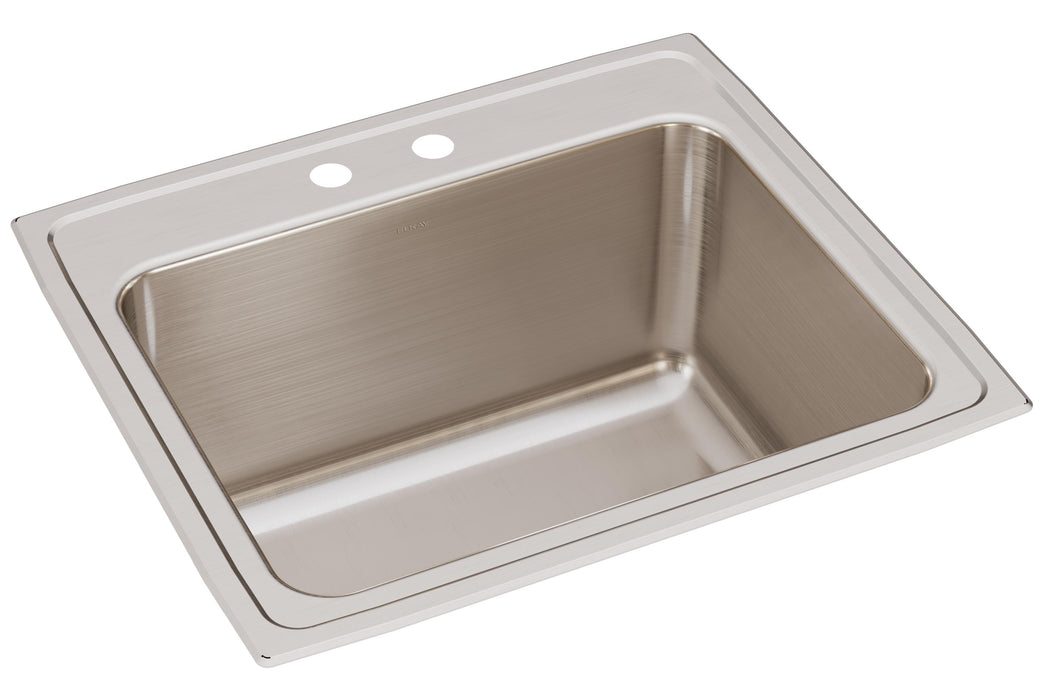 Elkay Lustertone Classic Stainless Steel 25" x 22" x 12-1/8" 2-Hole Single Bowl Drop-in Sink