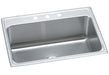 Elkay Lustertone Classic Stainless Steel 31" x 22" x 10-1/8" 3-Hole Single Bowl Drop-in Sink with Perfect Drain®