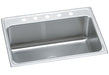 Elkay Lustertone Classic Stainless Steel 31" x 22" x 11-5/8" 5-Hole Single Bowl Drop-in Sink