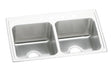 Elkay Lustertone Classic Stainless Steel 33" x 19-1/2" x 10-1/8" 5-Hole Equal Double Bowl Drop-in Sink