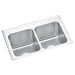 Elkay Lustertone Classic Stainless Steel 33" x 22" x 10-1/8" 3-Hole Equal Double Bowl Drop-in Sink w/Quick-clip