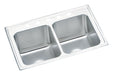 Elkay Lustertone Classic Stainless Steel 33" x 22" x 10-1/8" 5-Hole Equal Double Bowl Drop-in Sink
