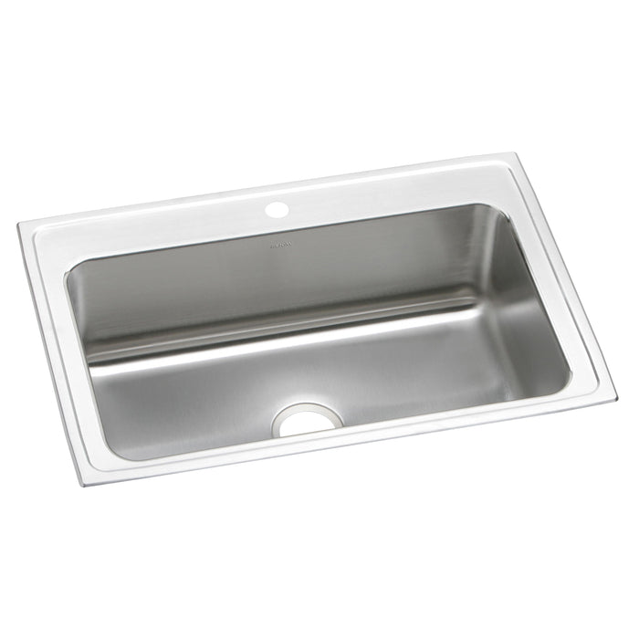 Elkay Lustertone Classic Stainless Steel 33" x 22" x 10-1/8" 1-HoleSingle Bowl Drop-in Sink