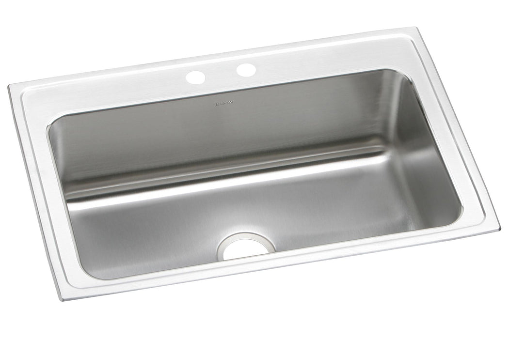 Elkay Lustertone Classic Stainless Steel 33" x 22" x 10-1/8" 2-Hole Single Bowl Drop-in Sink