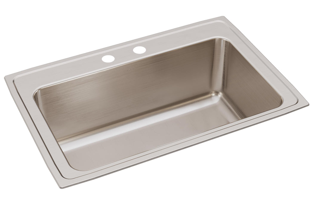 Elkay Lustertone Classic Stainless Steel 33" x 22" x 11-5/8" 2-Hole Single Bowl Drop-in Sink
