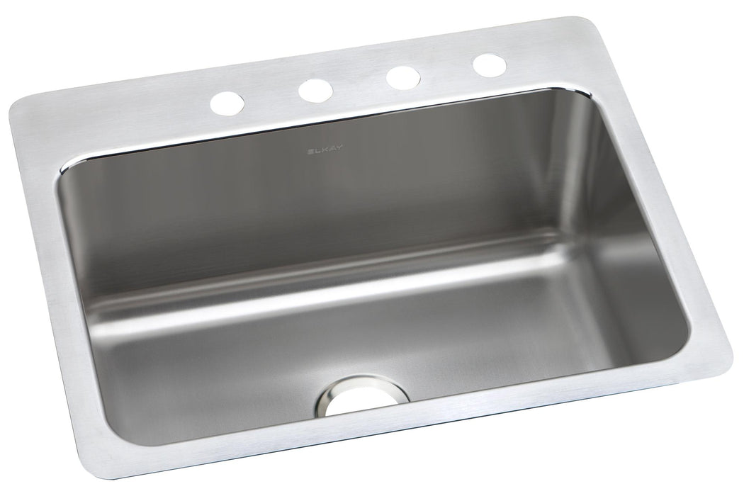 Elkay Lustertone Classic Stainless Steel 27" x 22" x 10" 5-Hole Single Bowl Dual Mount Sink