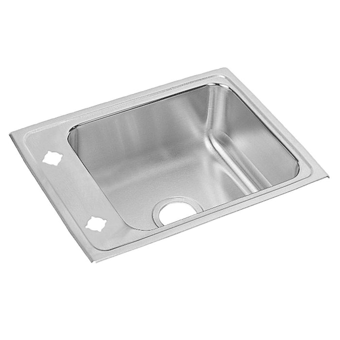 Elkay Lustertone Classic Stainless Steel 22" x 17" x 4" 1-Hole Single Bowl Drop-in Classroom ADA Sink with Quick-clip