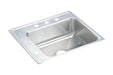 Elkay Lustertone Classic Stainless Steel 22" x 19-1/2" x 5-1/2" Single Bowl Drop-in Classroom ADA Sink
