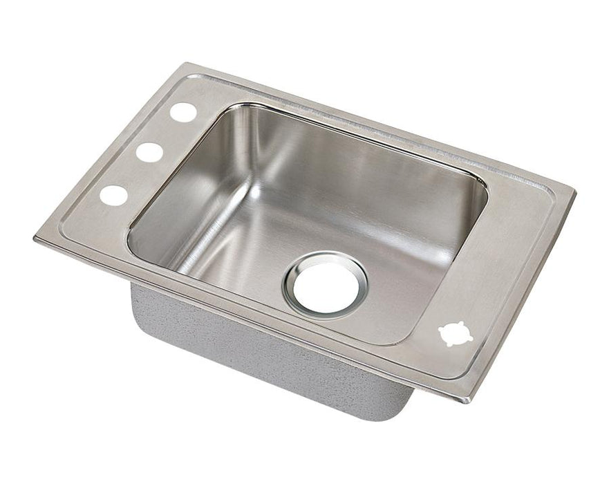 Elkay Lustertone Classic Stainless Steel 31" x 19-1/2" x 5-1/2" 4-Hole Single Bowl Drop-in Classroom ADA Sink with Quick-clip