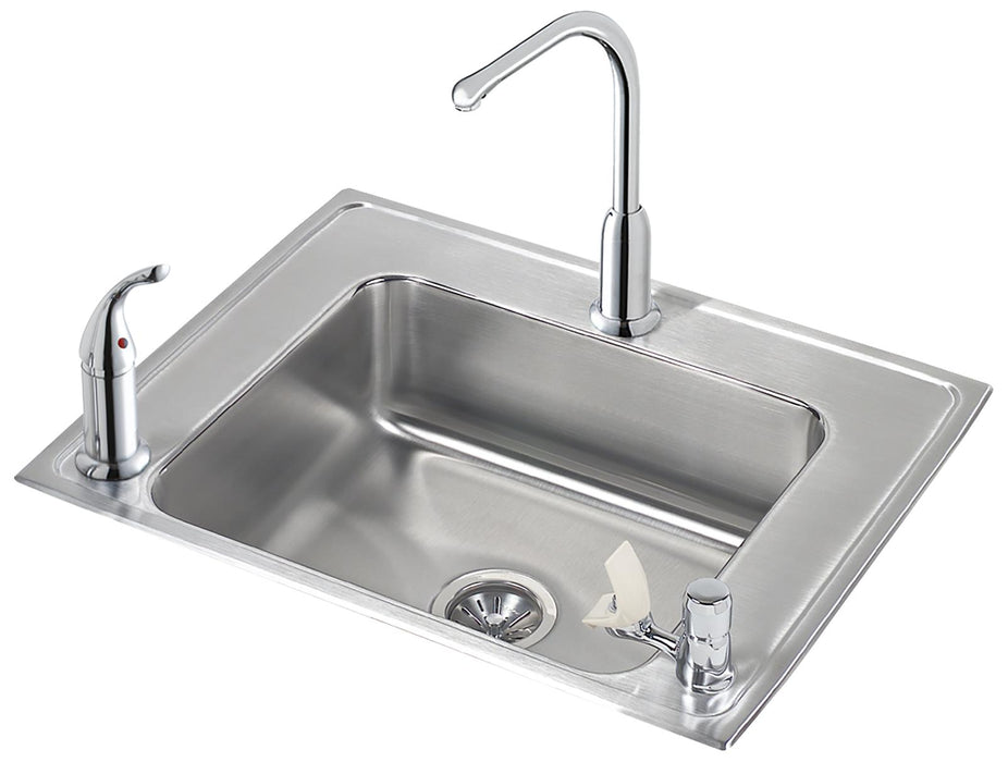 Elkay Lustertone Classic Stainless Steel 28" x 22" x 4-1/2" Single Bowl Drop-in Classroom ADA Sink Kit
