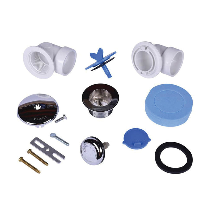 Oatey P7224B Traditional Half Kit Schedule 40 PVC Touch-Toe Stopper with Chrome Finish Trim