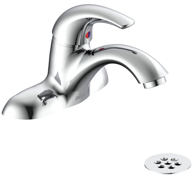 Delta Commercial 22C:22C531 Single Handle Centerset Bathroom Faucet with Grid Strainer
