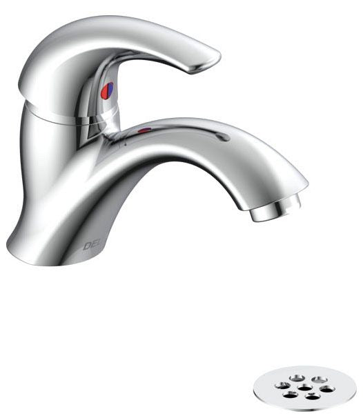 Commercial 22C 22C951 Single Handle Single Hole Bathroom Faucet with Grid Strainer