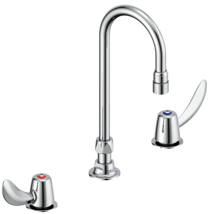 Delta Commercial 23C6:23C622 Two Handle Widespread Bathroom Faucet with Gooseneck Spout - Less Pop-Up