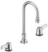 Commercial 23C6 23C633 Two Handle Widespread Bathroom Faucet with Gooseneck Spout - Less Pop-Up