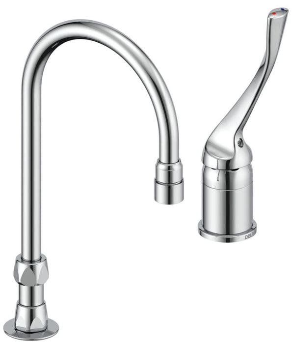 Delta Commercial 24T2:24T2623 Single Control Mixing Faucet with Gooseneck Spout - Less Pop-Up
