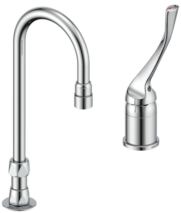 Delta Commercial 24T2:24T2623 Single Control Mixing Faucet with Gooseneck Spout - Less Pop-Up