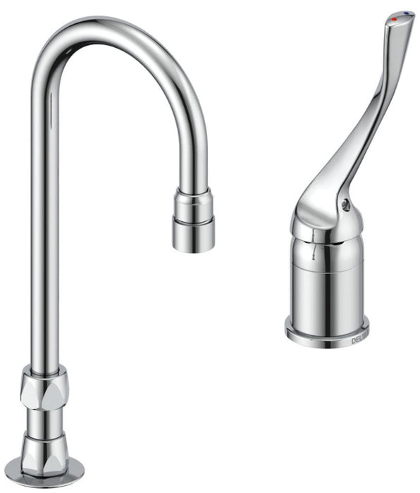 Delta Commercial 24T2:24T2633 Single Control Mixing Faucet with Gooseneck Spout - Less Pop-Up