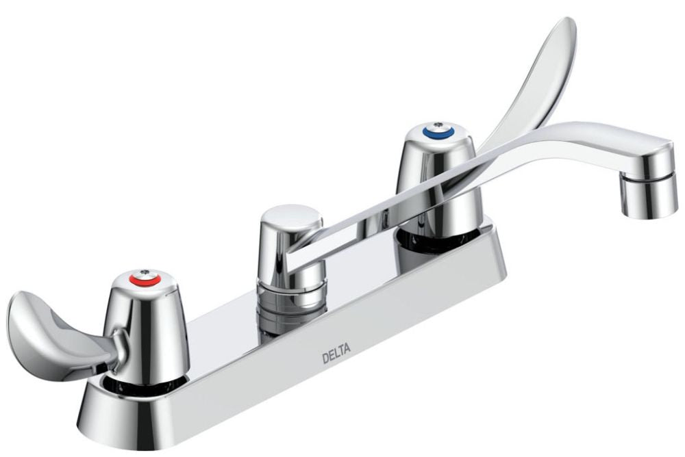 Delta Commercial 26C3:26C3122 Two Handle 8" Cast Deck Mount Faucet