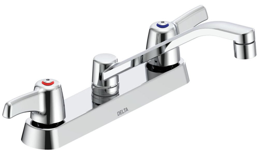 Delta Commercial 26C3:26C3123 Two Handle 8" Cast Deck Mount Faucet