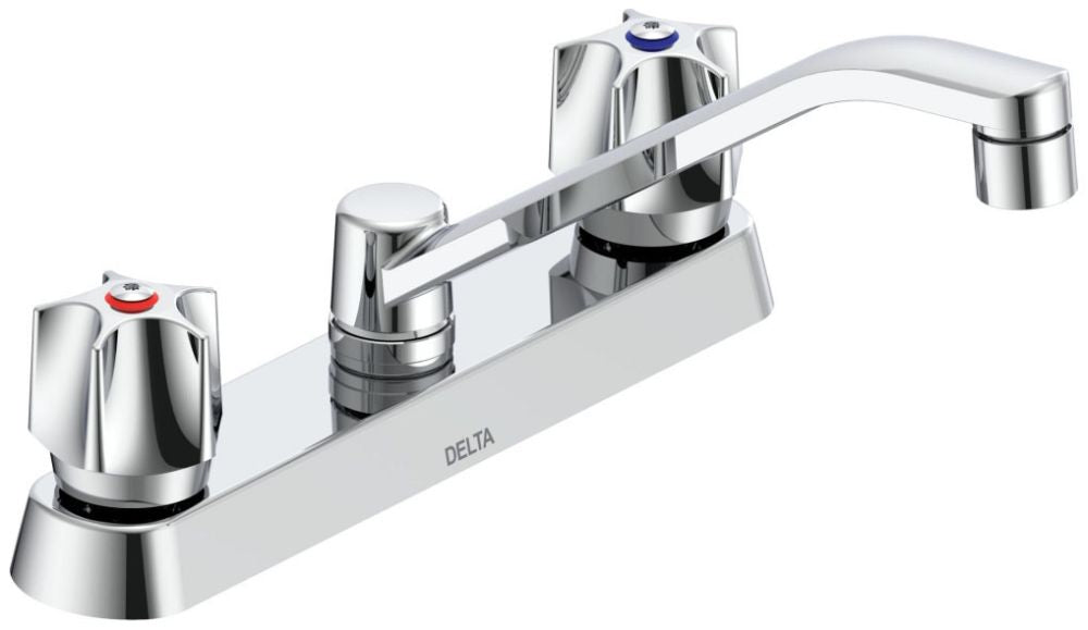 Delta Commercial 26C3:26C3141 Two Handle 8" Cast Deck Mount Faucet