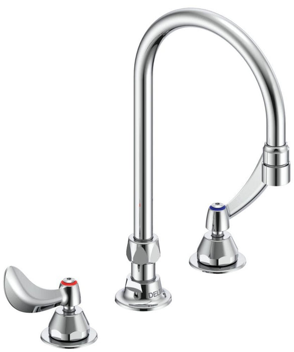 Delta Commercial 27T2:27T2934 Two Handle 8" Below Deck Mount Faucet and Gooseneck Spout