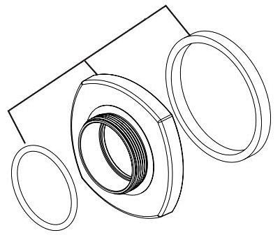 Delta Stryke: Handle Flange & Gasket - WM Tub Filler