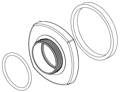 Delta Stryke: Handle Flange & Gasket - WM Tub Filler