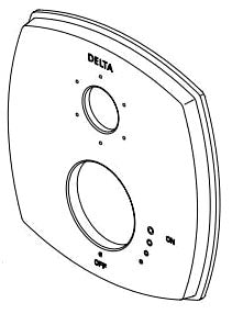 Delta Stryke:RP100391 Escutcheon - Div Trim 6-Setting 27S/ 27T