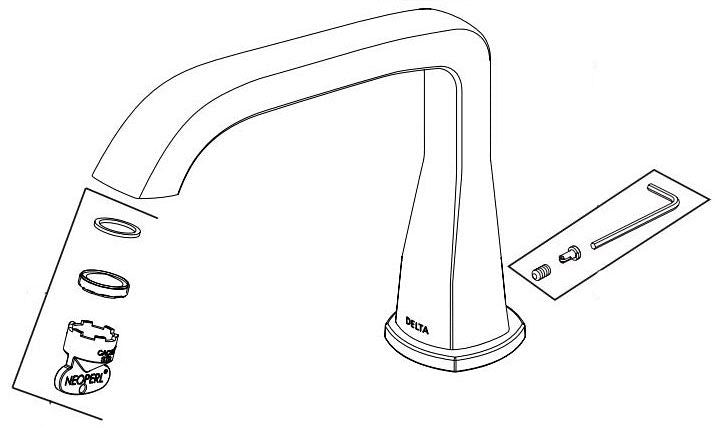 Delta Stryke RP100400BL Spout - 4-Hole Diverter Roman Tub