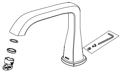 Delta Stryke:RP100400CZ Spout - 4-Hole Diverter Roman Tub