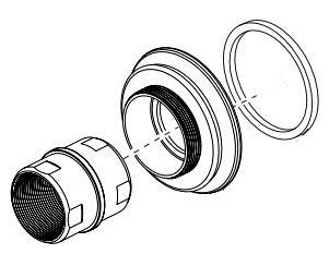 Delta Cassidy RP100469SS Handle Flange & Long Nut - WM Tub Filler