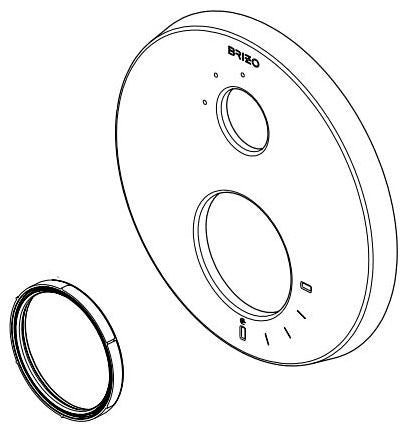 Brizo Litze RP100639GL Pressure Balance with 6F Diverter Escutcheon