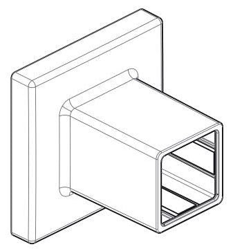 Delta Universal Showering Components:RP100808PN Angular Escutcheon