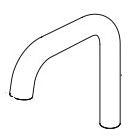 Brizo Odin RP101376BL Square Prep Spout Assembly